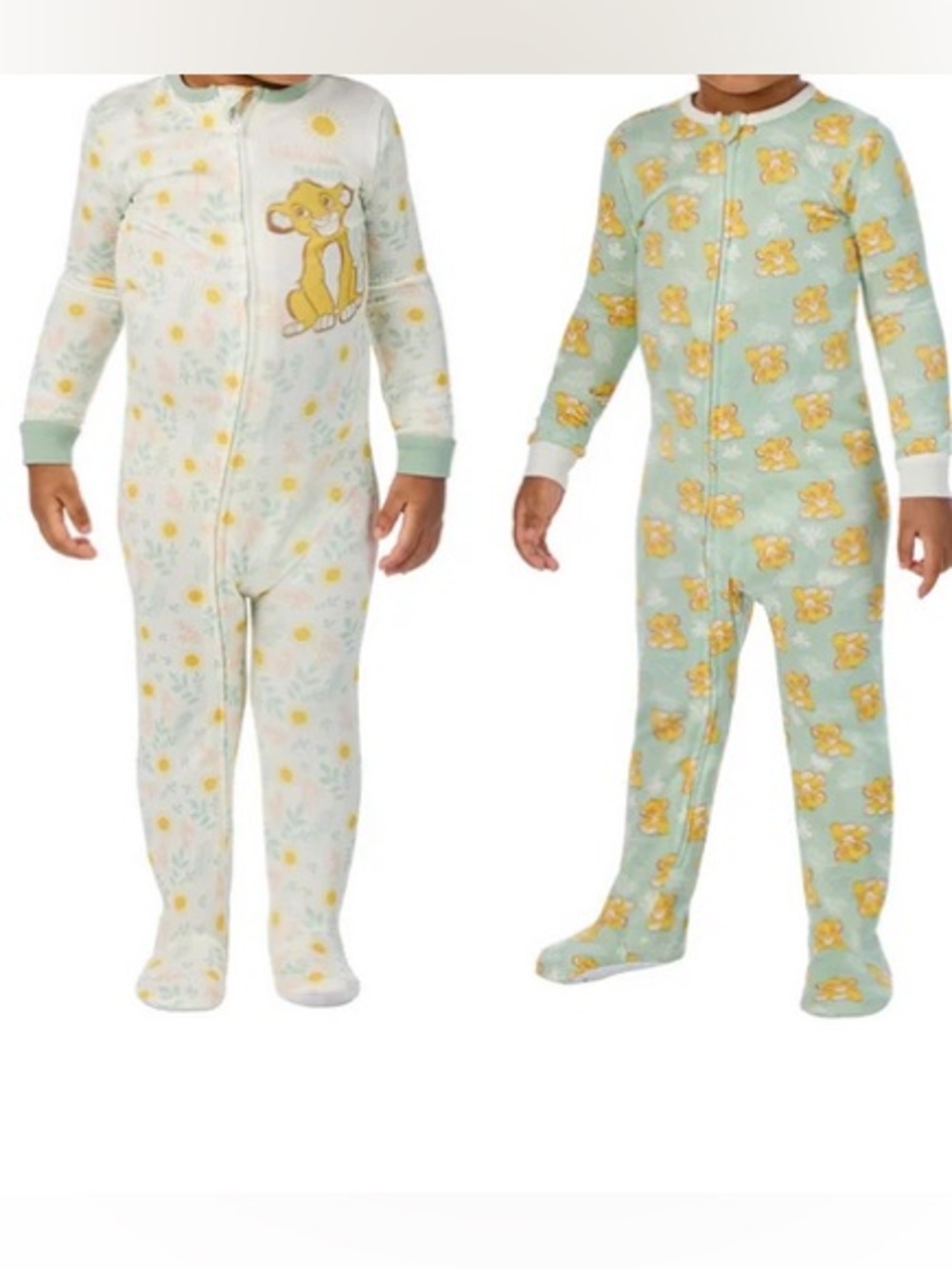 Disney Lion King Baby Sleepers in White, Yellow & Sage - 2-Pack
